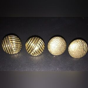 Vintage 80s Earrings. 2 Pair. Gold. Retro.